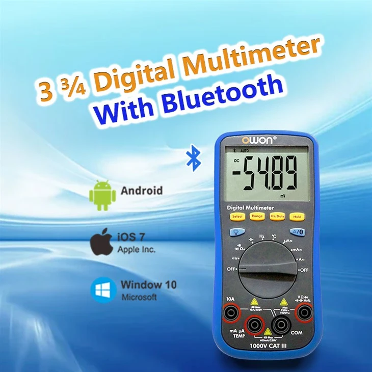 OWON BD Series 3 ¾ digitális multiméter Bluetooth-szal
